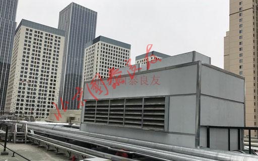 石家莊天山銀河廣場(chǎng)D座樓頂空氣源熱泵機(jī)組減震降噪